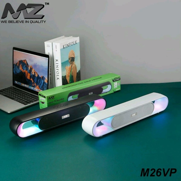 MZ M-26 VP Bluetooth Sound Bar – Heavy Bass Home TV Speaker with Colorful Light Fusion