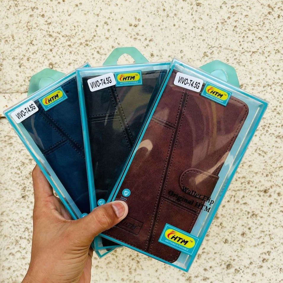 HTM Premium Wallet Flip Cover for OPPO – Stylish PU Leather Protection in Multiple Colors