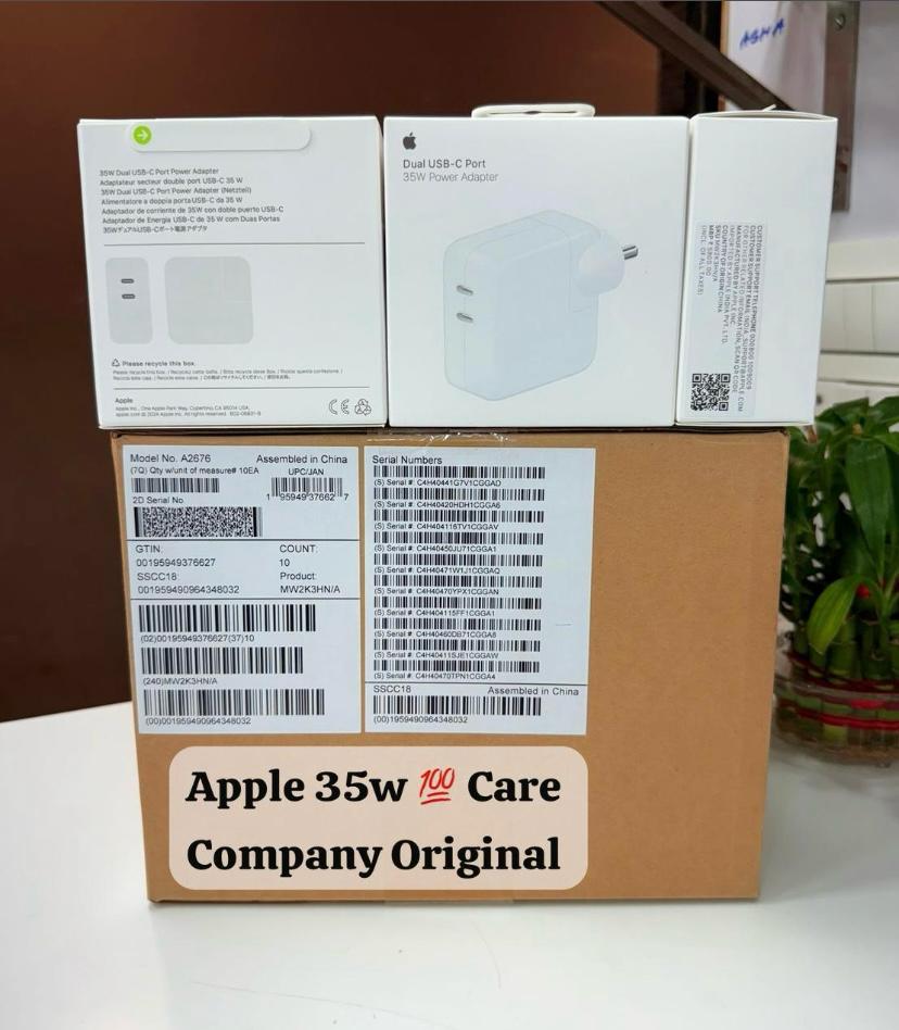 Apple 35W Dual  Compact Power Adapter - 💯% Original Fast Charger Care