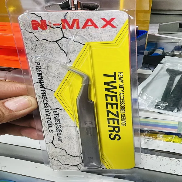 N-MEX ST-15 Premium Curved Tip Stainless Steel Precision Tweezers – Heavy Duty Professional Tool