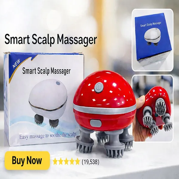 Smart Scalp Massager – Electric Octopus Head Kneader | Deep Relaxation & Soothing Relief!